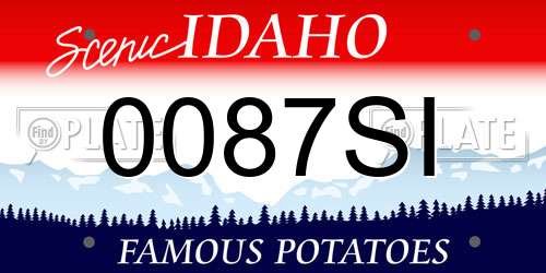 0087SI Idaho License Plate