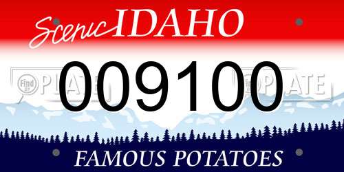009100 Idaho License Plate