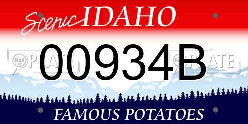 00934B Idaho License Plate