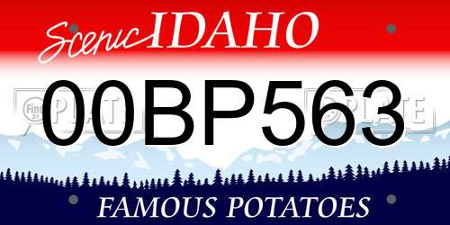 00BP563 Idaho License Plate