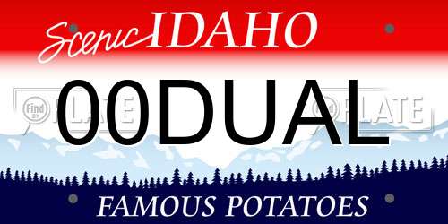 00DUAL Idaho License Plate
