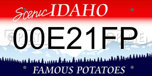 00E21FP Idaho License Plate