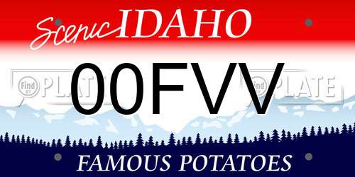 00FVV Idaho License Plate
