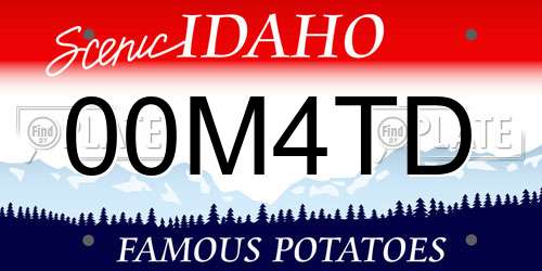 00M4TD Idaho License Plate