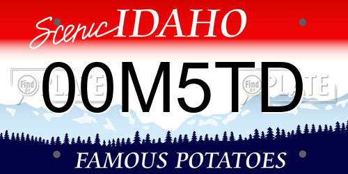 00M5TD Idaho License Plate