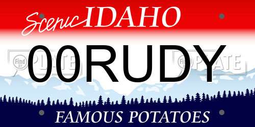 00RUDY Idaho License Plate
