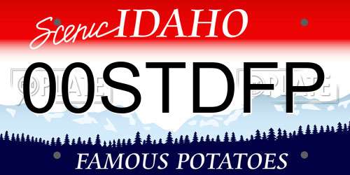 00STDFP Idaho License Plate