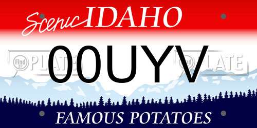 00UYV Idaho License Plate