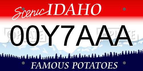 00Y7AAA Idaho License Plate