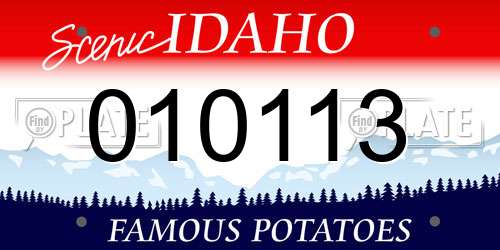 010113 Idaho License Plate
