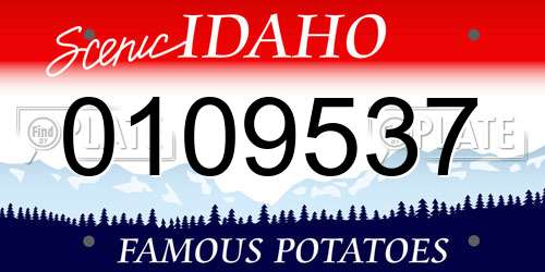 0109537 Idaho License Plate