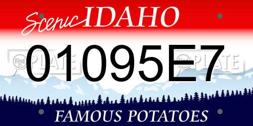 01095E7 Idaho License Plate