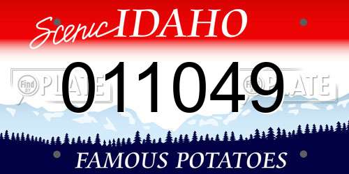 011049 Idaho License Plate