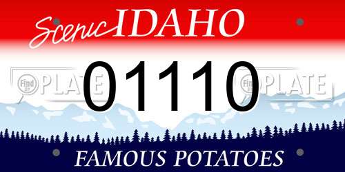 01110 Idaho License Plate