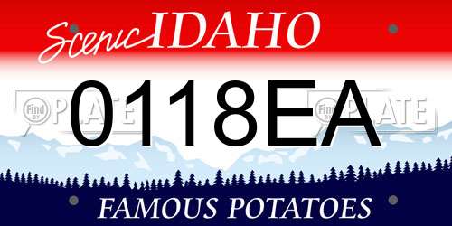 0118EA Idaho License Plate