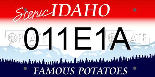011E1A Idaho License Plate