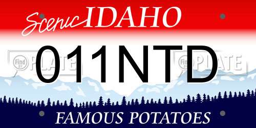 011NTD Idaho License Plate