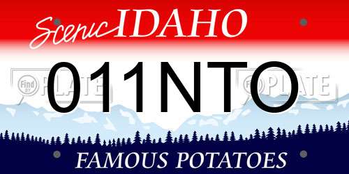 011NTO Idaho License Plate
