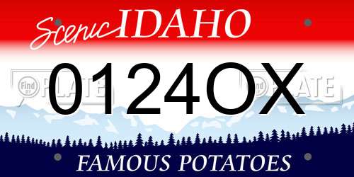 0124OX Idaho License Plate