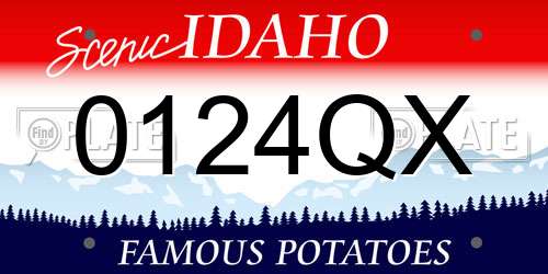 0124QX Idaho License Plate