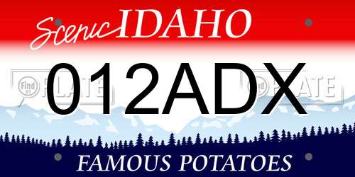 012ADX Idaho License Plate