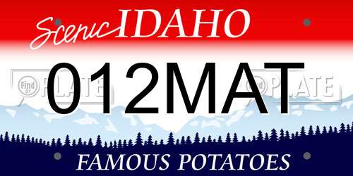 012MAT Idaho License Plate