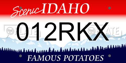 012RKX Idaho License Plate