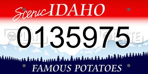 0135975 Idaho License Plate