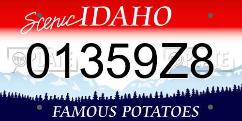 01359Z8 Idaho License Plate