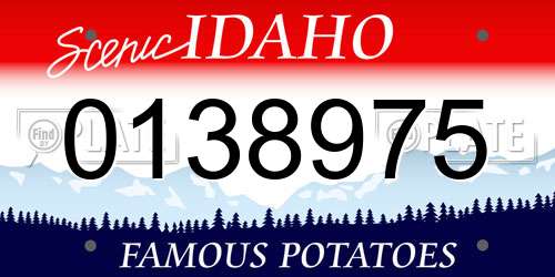 0138975 Idaho License Plate