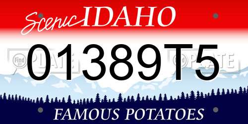01389T5 Idaho License Plate