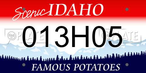 013H05 Idaho License Plate