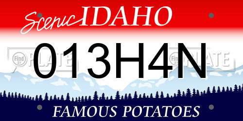 013H4N Idaho License Plate