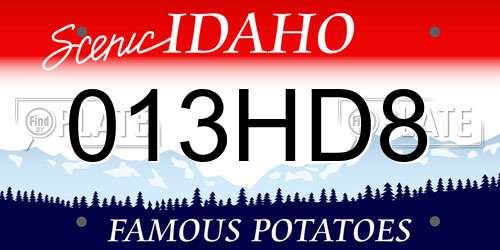 013HD8 Idaho License Plate