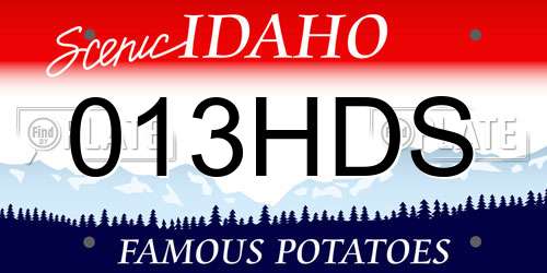 013HDS Idaho License Plate