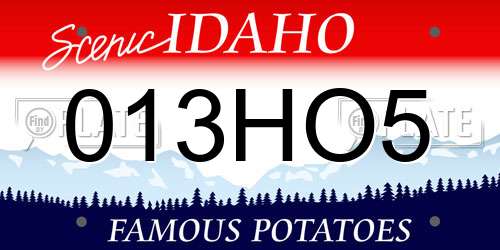 013HO5 Idaho License Plate