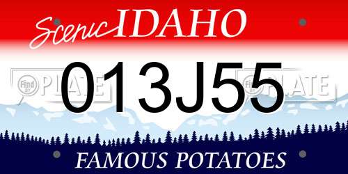 013J55 Idaho License Plate