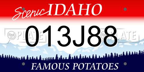 013J88 Idaho License Plate