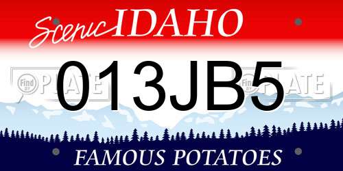 013JB5 Idaho License Plate