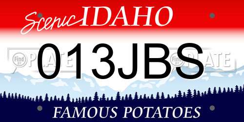 013JBS Idaho License Plate