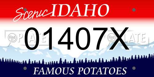 01407X Idaho License Plate