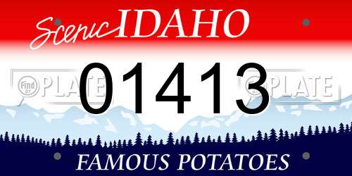 01413 Idaho License Plate
