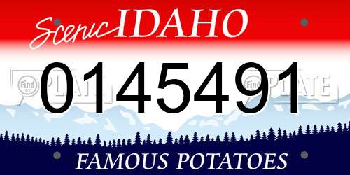 0145491 Idaho License Plate
