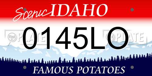 0145LO Idaho License Plate