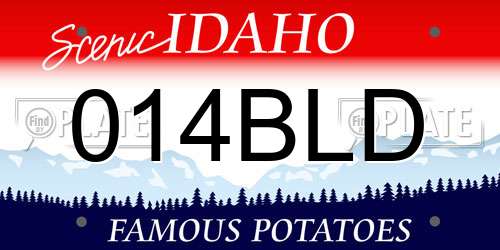 014BLD Idaho License Plate