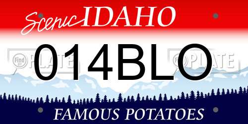 014BLO Idaho License Plate