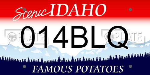 014BLQ Idaho License Plate