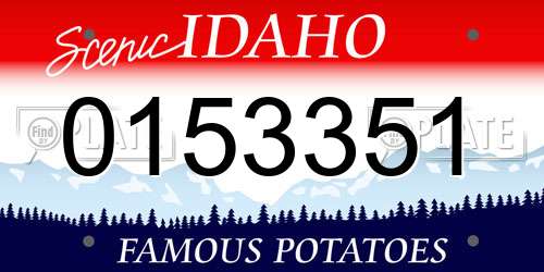 0153351 Idaho License Plate