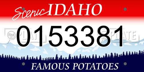 0153381 Idaho License Plate