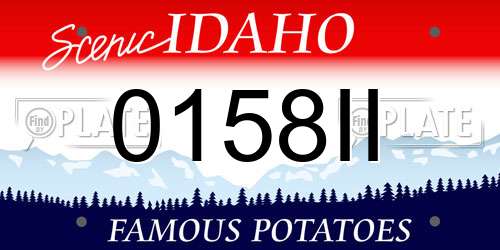 0158II Idaho License Plate